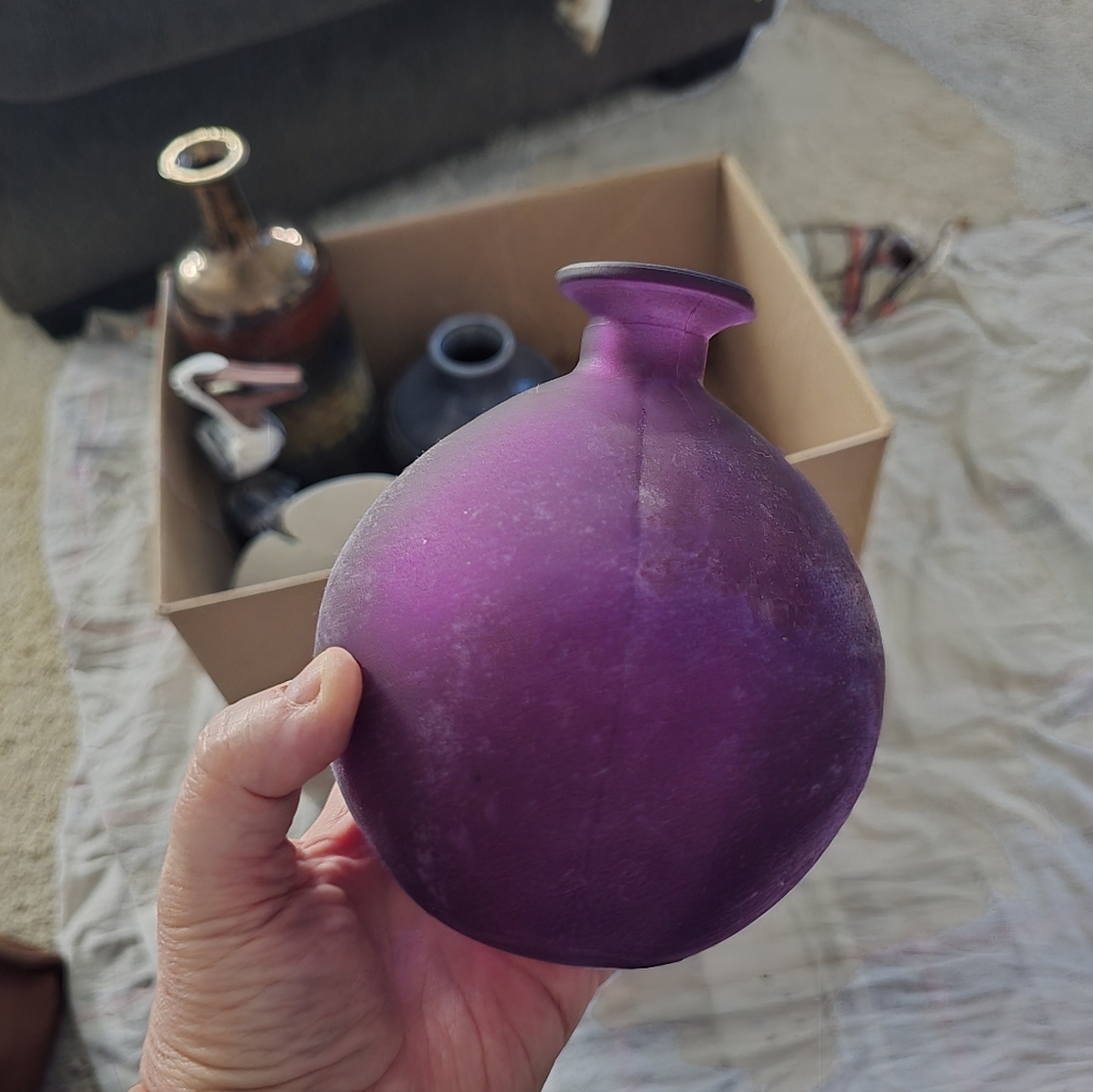 TJ Maxx Purple Vase, Good Condition, Textured Feel